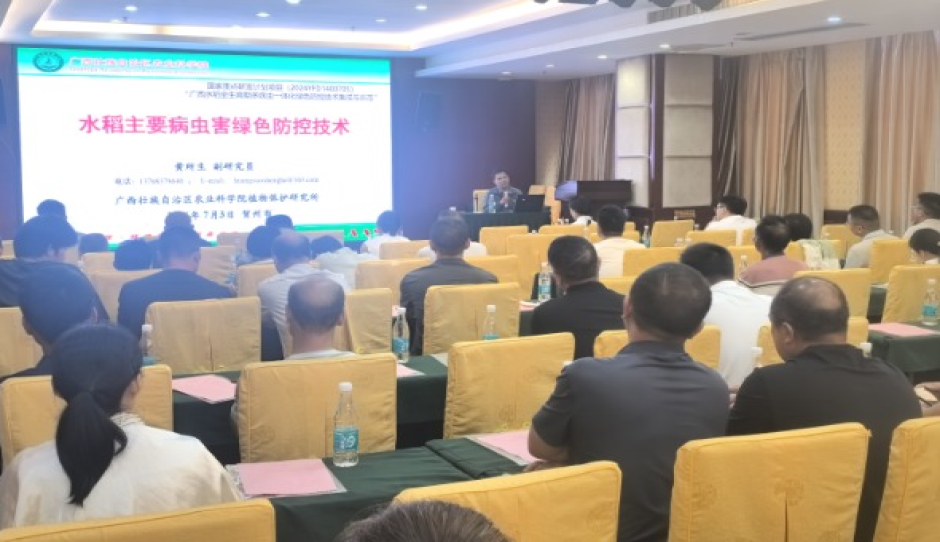 广西植保所科技人员赴贺州市八步区开展水稻病虫害绿色防控技术培训
